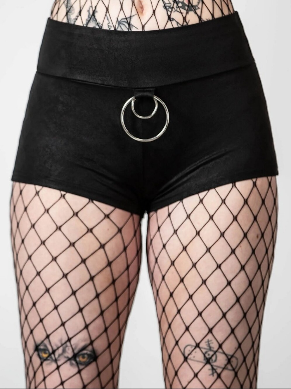 Killstar Black High Waist Cutout Shorts with O-Ring